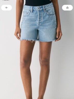 Denim Forum High-Rise mid thigh Denim Shorts